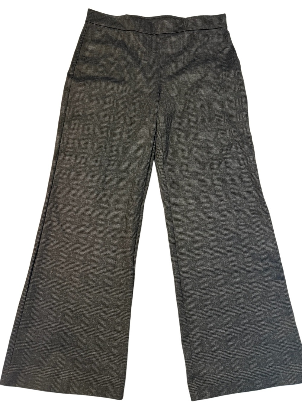 RACHEL Rachel Roy Gray Plaid Wide-Leg Trousers